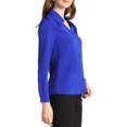 thumbnail image 4 of INSPIRE CHIC Chemise Élégante à Manches Longues Col en V pour Femmes, Bleu Royal, 4 of 7