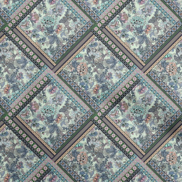 oneOone Polyester Spandex Forest Green Fabric Floral Sewing Craft Projects Fabric Prints By Yard 56 Inch Wide