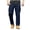 Blue, variant on Pisexur Cargo Pants for Men Casual Solid Color Straight Leg Mens Pants Classic Drawstring Elastic Waist Mens Cargo Pants Loose Lightweight Breathable Hiking Pants with Flap Pockets S-3XL Black
