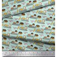 thumbnail image 3 of Soimoi Polyester Crepe Fabric Sleigh,Bread & Hot Dog Food Fabric Prints by Yard 52 Inch Wide, 3 of 3