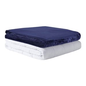 MP2 Glacier Refroidissement réversible de la couverture pondérée & Couverture chaude pour les dormeurs chauds et froids, 60"x80" 20lbs, marine