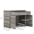 thumbnail image 3 of Outsunny Armoire de Rangement Extérieure en Osier, Armoire de Rangement pour Serviettes de Piscine, Gris, 3 of 10
