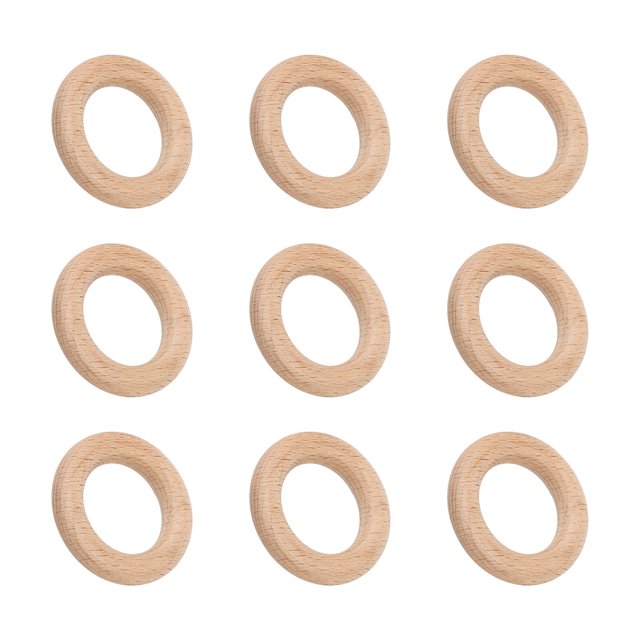 Wooden Rings, Sturdy Beech 30Pcs Macrame Rings For DIY 4cm/1.6in,5cm/2.0in