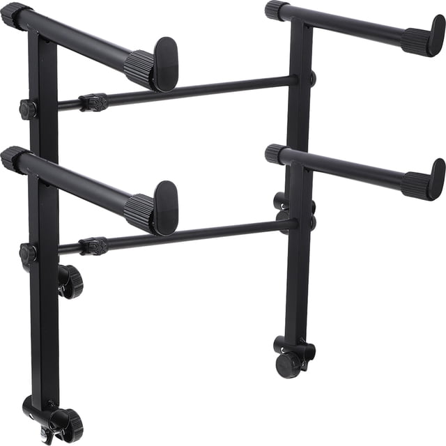 Adjustable Keyboard Stand for Electronic Piano with Sturdy Iron Frame Black Color Fits Most Sizes