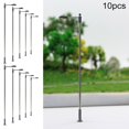 thumbnail image 1 of Allume 10Pcs Model Railway Train HO OO Scale Lamp Post Street Lights LEDs 104mm Black, 1 of 10