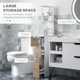 thumbnail image 4 of HOMCOM Narrow Bathroom Floor Cabinet with Drawer, Open Shelves, Natural, 4 of 10