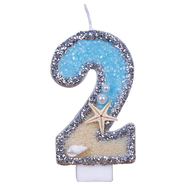 Birthday Candle Marine Beach Starfish Seashells Cake Topper for Kids Birthday` Y0Q7