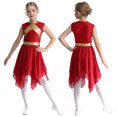 thumbnail image 1 of MSemis Robe de Danse de Louange Sans Manches pour Filles Enfants, Robe de Culte Liturgique, Costume, Robe d'Église, Robe Longue 6-16 Ans Bourgogne 10, 1 of 6