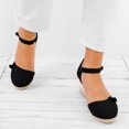 thumbnail image 2 of Kcodviy Femmes Dames Sandales Rétro en Lin pour la Douche Femmes Toile Compensées Bout Rond Sandales pour Femmes Taille 9 Sandales Décontractées Chaussures Simples, 2 of 8