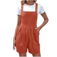 thumbnail image 1 of hoksml Women Overalls Solid Color Pocket Button Sleeveless Jumpsuit Pleated Bodysuit Playsuit Summer Rompers 2025 on Clearance, 1 of 6
