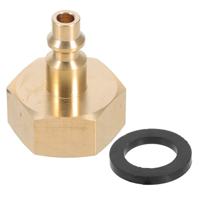 Air Compressor Quick Connect Plug To 3/4 Garden Hose Adapter Fitting For RV Sprinkler Systems Camper Outdoor Plumbing Garden Hose Golden