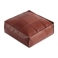 thumbnail image 3 of Abbracc Pouf Doux Repose-Pieds Fait à la Main Coussin de Sol Carré Cuir PU Pouf Marocain Rouge, 3 of 9