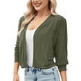thumbnail image 2 of Erwazi Cropped Cardigan Sweaters for Women 3/4 Sleeve Fall Trendy Open Front Lightweight Short Cardigans, 2 of 7