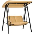 thumbnail image 1 of Outsunny 2 Seater Outdoor Swing Chair Porch Swing Bench with Canopy, Beige, 1 of 10