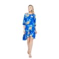 thumbnail image 5 of Women's Hawaiian 3/4 Sleeve Mermaid Ruffle Tunic Dress 2XL Hibiscus Blue, 5 of 5