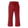 thumbnail image 4 of School Clothes for Girls Suet Pants for Girls Kids Comfortable High Waisted Wide Leg Pants Drawstring Elastic Trousers Comfy Straight Leg Long Pants With Pockets, 4 of 5