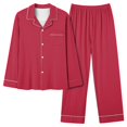 thumbnail image 1 of Posijego Womens Long Sleeve Button down Pajama Set Collared Shirts Casual Pants Plain Loungewear Pjs, 1 of 4