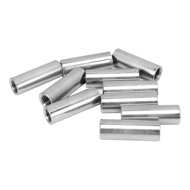 Coupling Nut, Strong Round Connector Nut 10Pcs 304 Stainless Steel For Repair
