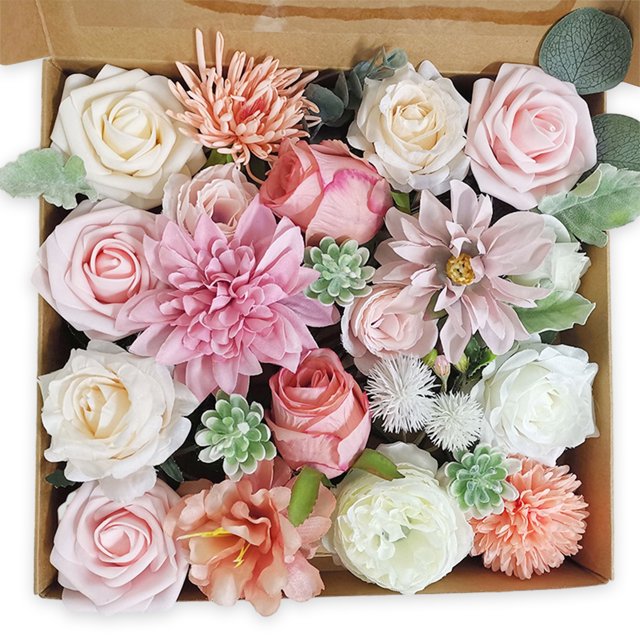 Wweixi Whimsical Blooms Low Maintenance Artificial Flower Collection Realistic pink LH002 1Set
