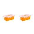 thumbnail image 2 of ZheElen Silicone Lunch Box Food Grade Silicone For Safe And Healthy Meals On Go orange 1200ml 2Set, 2 of 6