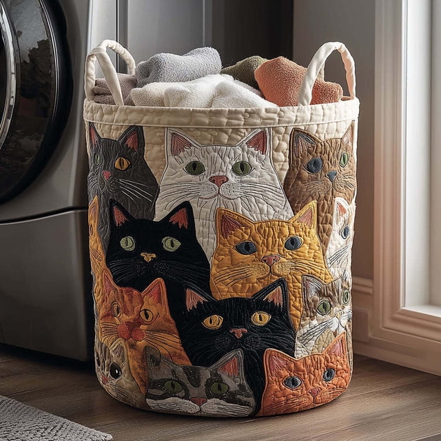 Dvkptbk quilted basket Embroidered Laundry Basket Storage Bucket/Bachelor