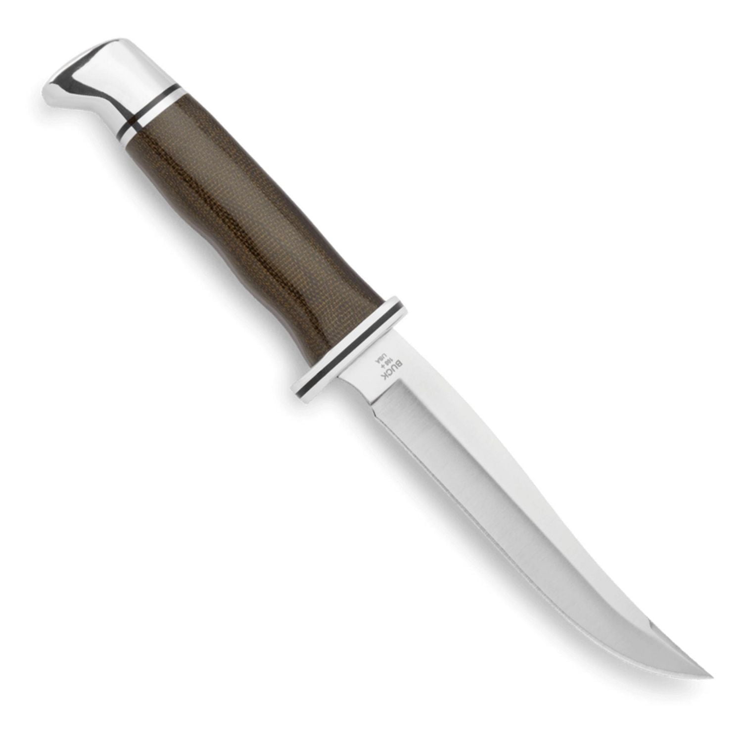 Couteau de chasse Buck 105 Pathfinder® – Lame clip S35VN, manche Micarta, étui en cuir – Fabriqué aux États-Unis, garantie éternelle