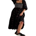 thumbnail image 4 of Women Long Dress Long Sleeve Square Neck Embroidery Flower Swing Dress, 4 of 6