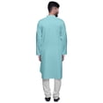 thumbnail image 2 of Atasi Cotton Long Kurta For Men Designer Clothing Button Down Solid Ethnic Kurtas, 2 of 4