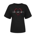 thumbnail image 4 of CHUANK Économies Vêtements Blouse Mignonne pour Femmes T-Shirts Graphiques Cœur d'Été à Manches Courtes Loisirs Col Rond pour Adolescentes Vert Armée, 4 of 4