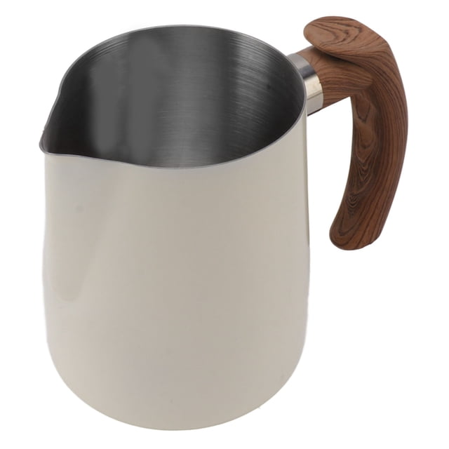 1000ML Milk Frothing Pitcher Inner Scale Milk Frother Steamer Cup 304 Stainless Steel Cup Coffee Steaming Pitcher with Comfortable Handle