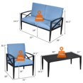 thumbnail image 4 of Giantex Ensemble de Conversation de Patio 4 Pcs Ensemble de Canapé d'Extérieur en Aluminium avec Coussins Rembourrés Ensemble de Meubles de Patio avec Table à Café, 4 of 8