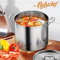thumbnail image 3 of NutriChef 20 Qt Stainless Steel Stockpot with Lid, Heavy Duty Induction Pot Compatible with Gas, Induction, Ceramic, Glass and Halogen Cooktops, 3 of 8