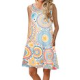 thumbnail image 2 of EQWLJWE Longue Robe pour Femmes Mode Femmes Sans Manches Col Rond Été Confortable Imprimé Poches Décontractée Ample Robe Débardeur, 2 of 6