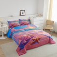 thumbnail image 2 of YST Starfish Shell Comforter Set Summer Ocean Beach Landscape Bedding King,Romantic Style Bedding Comforter Sets 2 Pieces Quilt Room Home Decor, 2 of 6