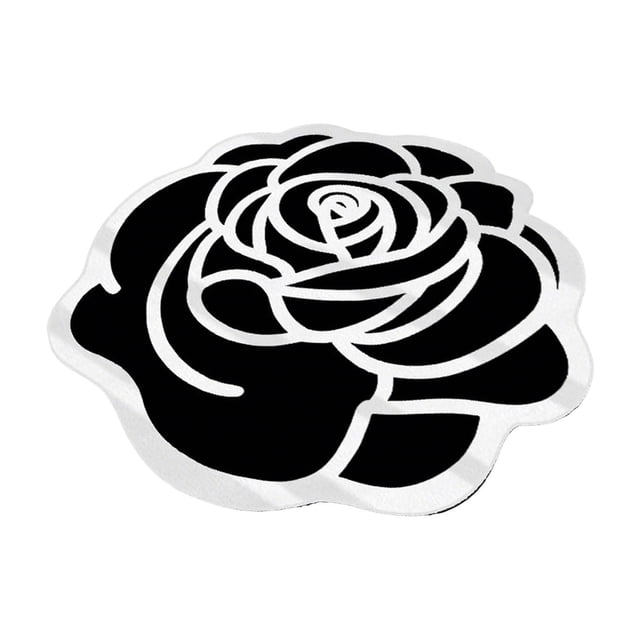 Gel Carpet Silica Gel Boho Rose Design Soft for Living Room Bedroom Bathroom Kitchen Home