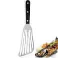 thumbnail image 3 of Spatule Ajourée en Acier Inoxydable de 11 Po / Retourne-Gril Antiadhésif pour Poisson, Burgers et Crêpes / Qualité Commerciale, 3 of 5