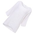 thumbnail image 4 of T-Shirt pour Femme, Couleur Unie, Haut Décontracté, Chemise à Manches Courtes, Fille, Col Rond, Blouse en Lin, Blanc, TTG, 4 of 6