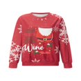 thumbnail image 2 of Pullovers à Manches Longues avec Imprimé Verre de Vin pour Femmes en Noël, 2 of 9
