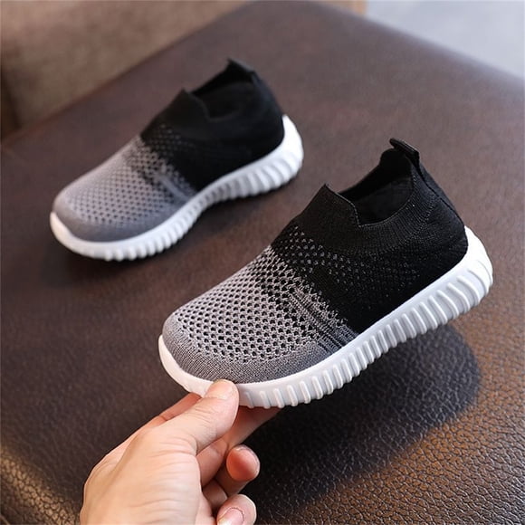 Kids Running Shoes Girls Infant Kids Boys Girls Summer Breathable Soft Sneaker Slip on Breathable Toddler Walking Shoes Chaussures Garçon Black 2 Years-2.5 Years