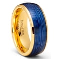 thumbnail image 1 of Mens Blue Cable Tungsten Carbide Ring Goldtone Wedding Band Comfort-Fit 8MM, 1 of 3