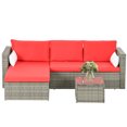 thumbnail image 1 of Outsunny Ensemble de Mobilier de Patio 3 Pcs, Ensemble de Canapé d'Extérieur en Rotin Osier, 1 of 10