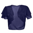 thumbnail image 5 of Kcodviy Women Solid Short Sleeve Cardigan Sweater Knit Cropped Bolero Open Front Duster Sweater Cardigan Chiffon Cardigan, 5 of 5