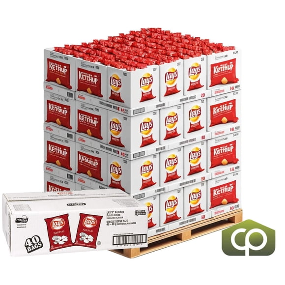 Lays Ketchup Potato Chips | 40G/Unit, 40 Units/Case (PALLET OF 20 CASES)