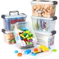 thumbnail image 1 of Citylife 5.3 Qt 6 Packs Storage Bins with Lids Clear Plastic Bins with Grey Handle Stackable Storage Containers for Organizing, 1 of 1