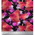 thumbnail image 1 of Soimoi Moss Georgette Fabric Fish Ocean Printed Fabric 1 Yard 42 Inch Wide, 1 of 2