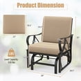 thumbnail image 3 of Costway 2PCS Patio Rocking Chair with Cushion Heavy-Duty Metal Frame Smooth Glider Outdoor, 3 of 9