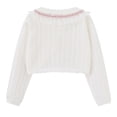 thumbnail image 3 of RXIRUCGD Manteau/veste Décontracté(E) à Capuche pour Enfants, à la Mode et Mignon(E), avec Nœud, Coupe Ample, Boutonné(E), Perforé(E), Col Rond, Manches Longues (Blanc, Taille : 9-10 Ans), 3 of 3