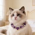 thumbnail image 4 of EGNMCR Adjustable Crystal Rhinestone Pet Necklace Bling Pet Jewelry For Small Medium Dogs Cats Wedding Party Holiday Pet Accessory Cute Gift For Pet Lovers Stone pets necklace, 4 of 6