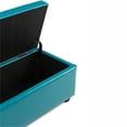 thumbnail image 4 of Pemberly Row 48" Storage Ottoman in Mediterranean Blue Vegan Leather, 4 of 6