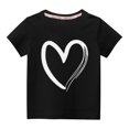 thumbnail image 1 of Rbaofujie T-Shirt pour Fille à Imprimé Cœur, Manches Courtes, Col Ras du Cou, T-Shirt d'Été, 1 of 3